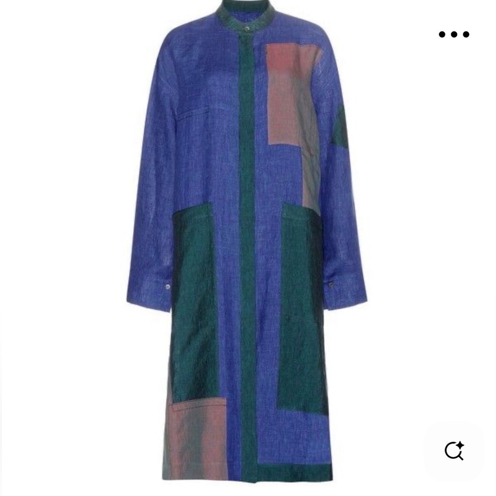 Acne Studios Patchwork Clouet long sleeve shirt dress SZ 36